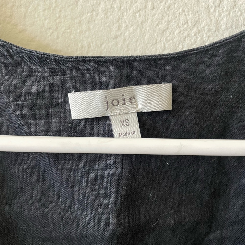 joie 100% linen dark grey mini jade dress 21-1-889-dro3026 - Picture 4 of 5
